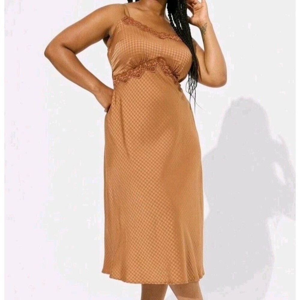 Torrid Jacquard Lace Trim Cami Slip Dress 4X Y2K Fairy Grunge Dainty Romantic